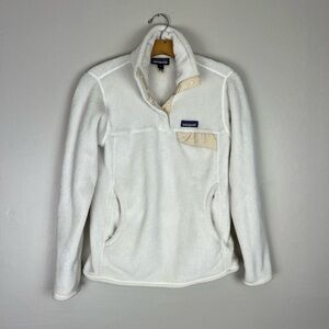 Patagonia Off White 1/4 Snap Fleece Pullover Jacket Size Small Women’s